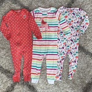 18 Month Zip up Footless Pajama Bundle